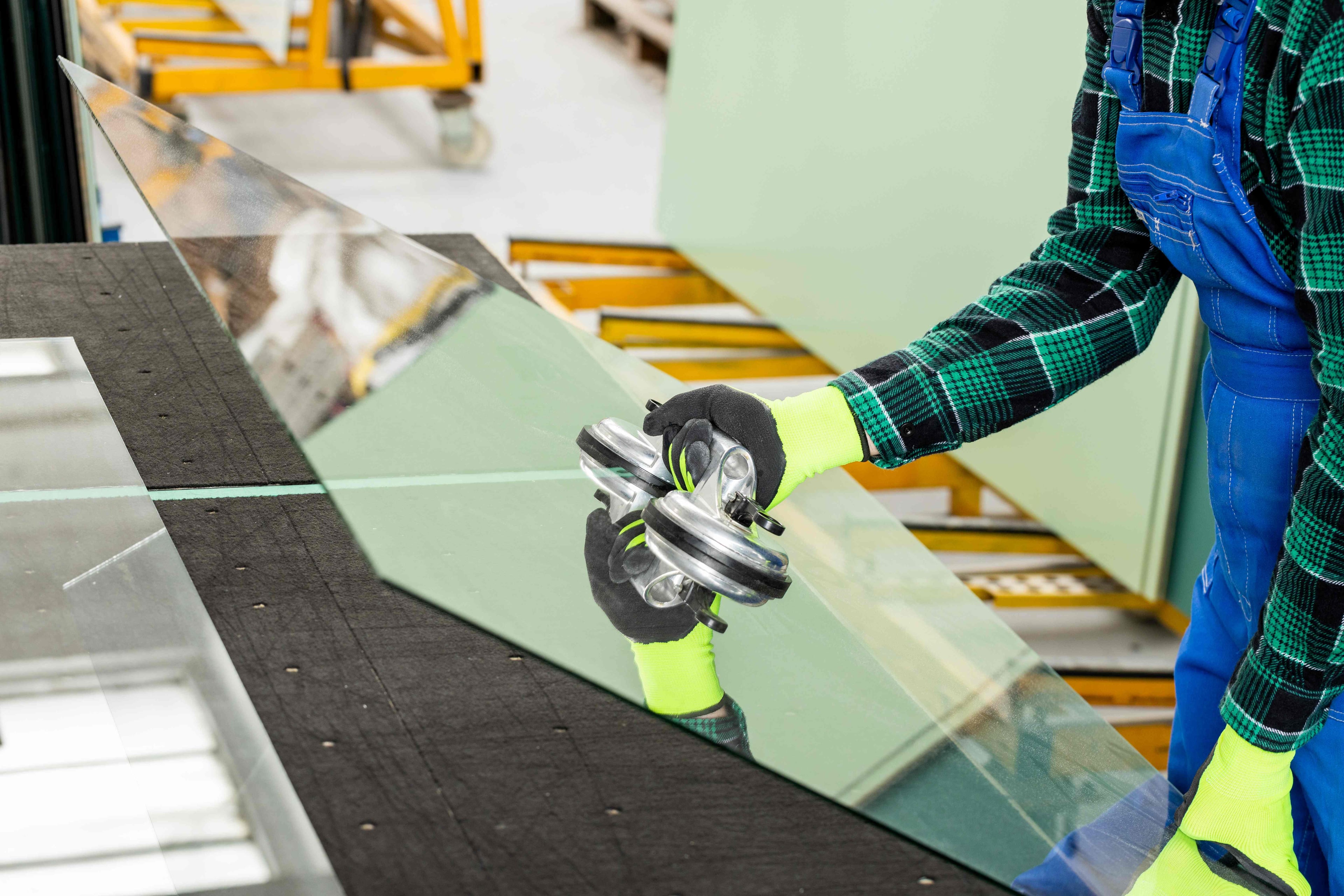 Professional glass handling at Riverside Glass facility